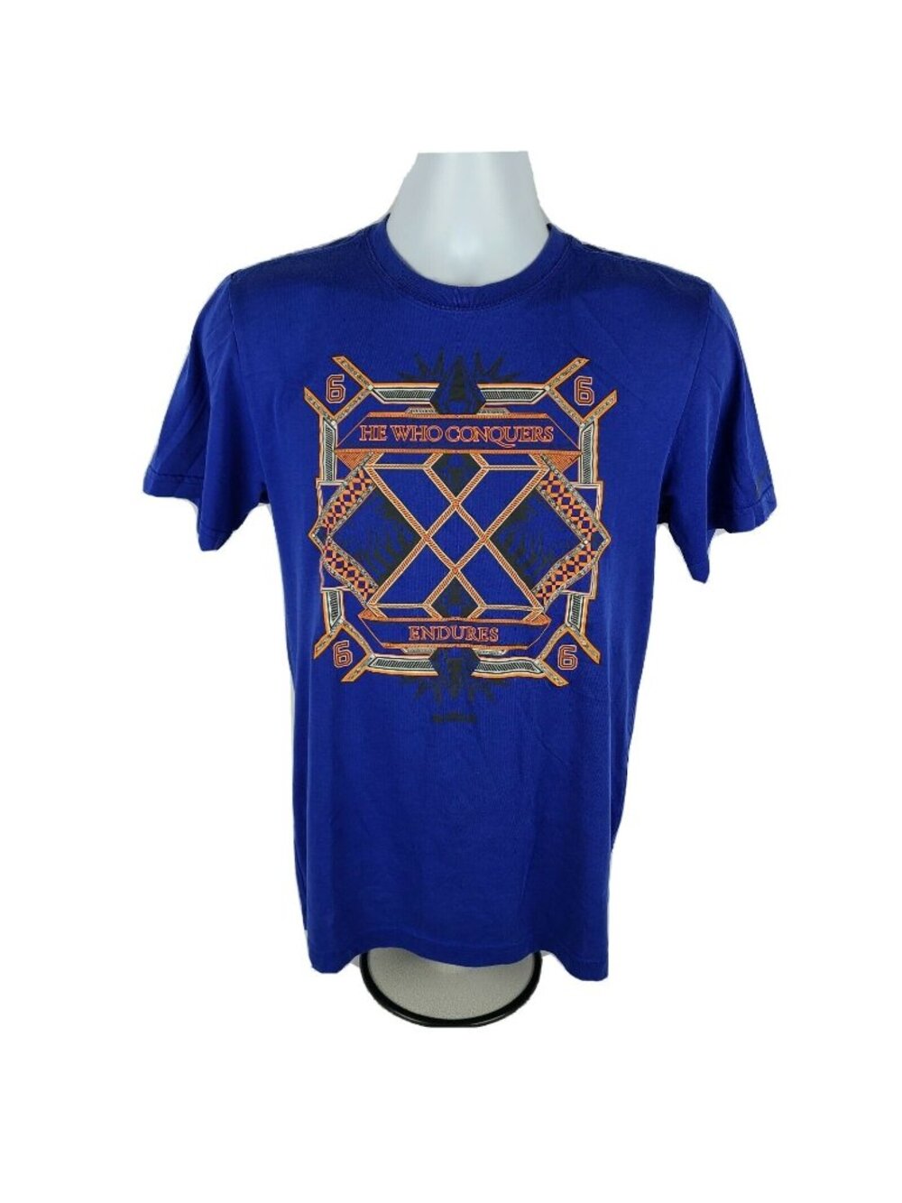 Nike Dri Fit T-Shirt Mens Size Small Conquers Endure Blue Short Sleeve Tee